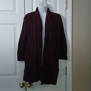 CHAPS deep purple  open front cardigan  Sz PM  NWOT